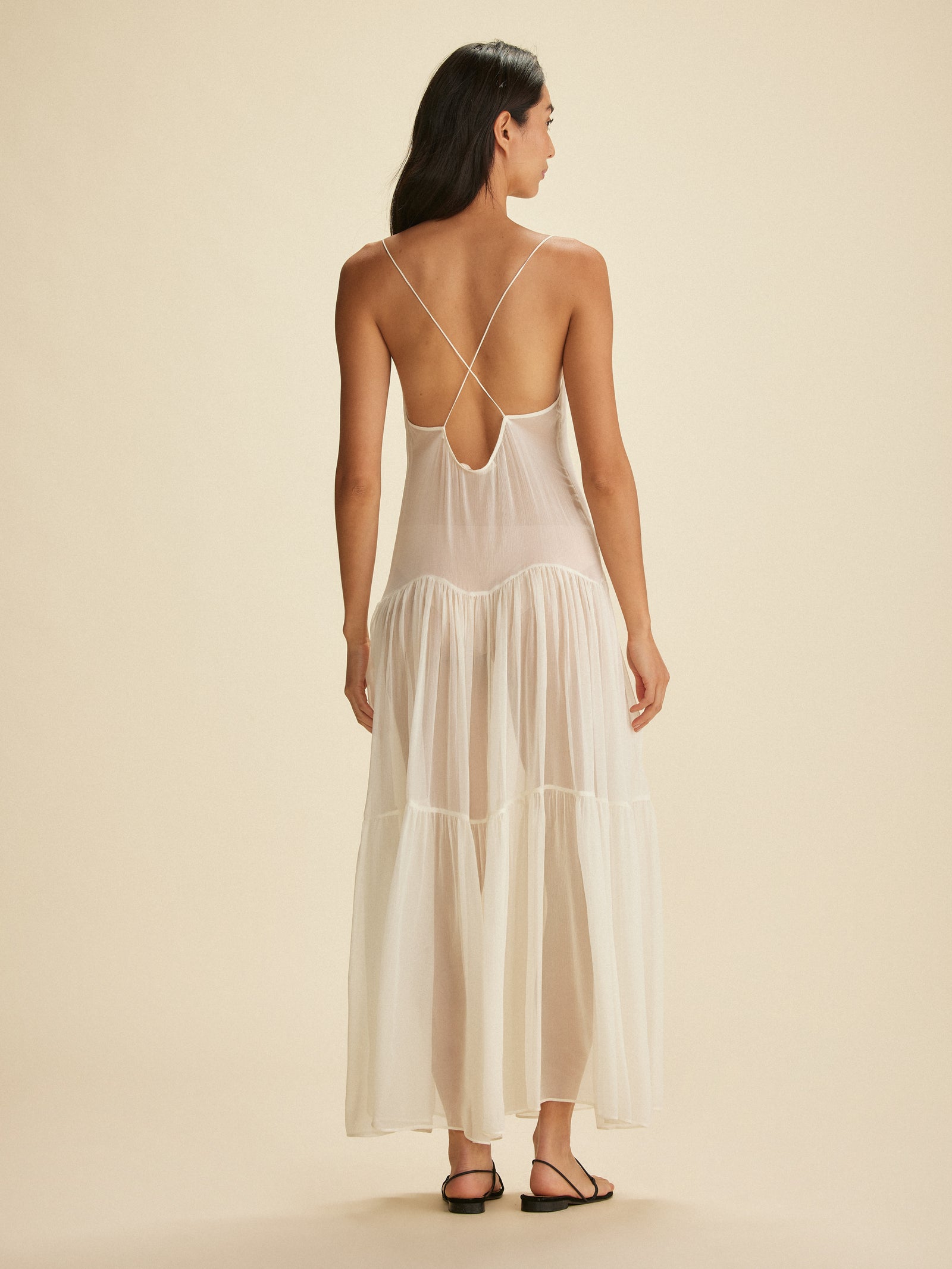 Silk Tiered Slip Dress-FINAL SALE