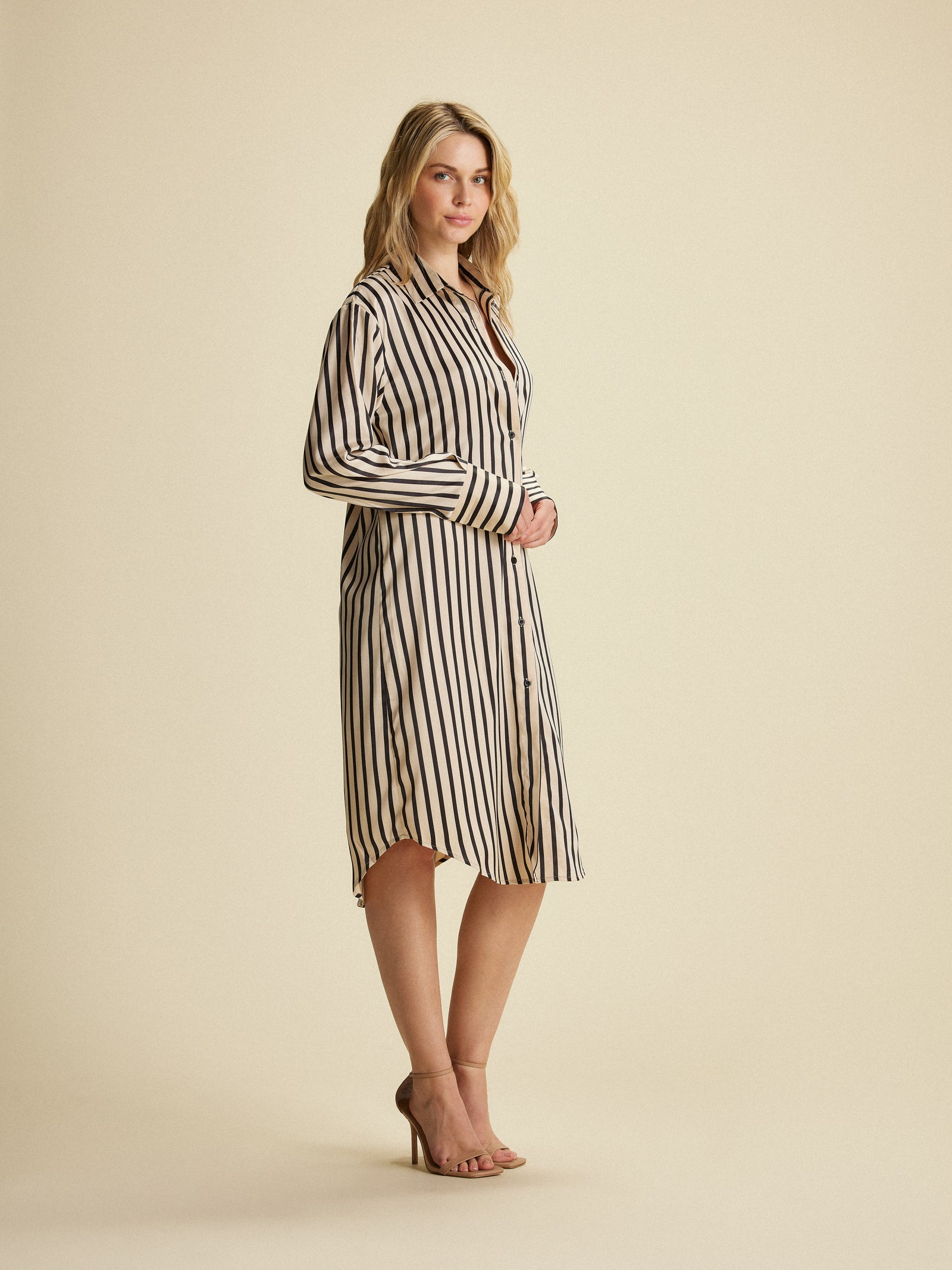 Stripe Silk Shirt Dress - FINAL SALE